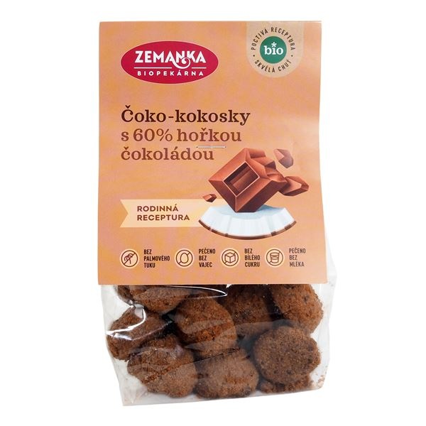 BIO Čoko-kokosky se špaldovou moukou 100 g Biopekárna Zemanka